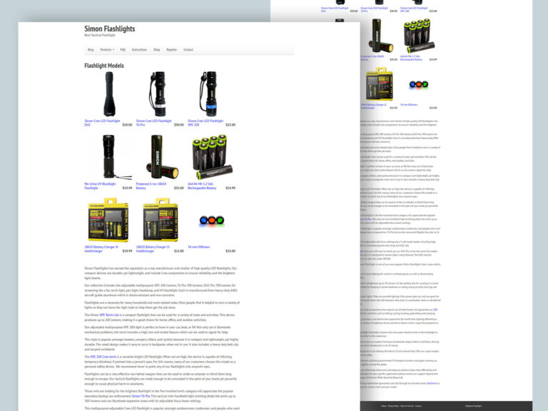 SIMON FLASHLIGHTS website