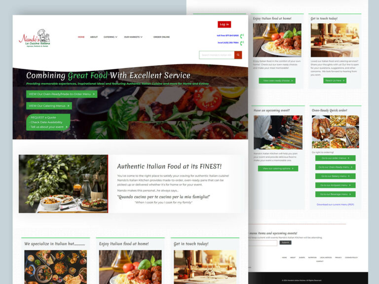 Nandos Italian Kitchen website