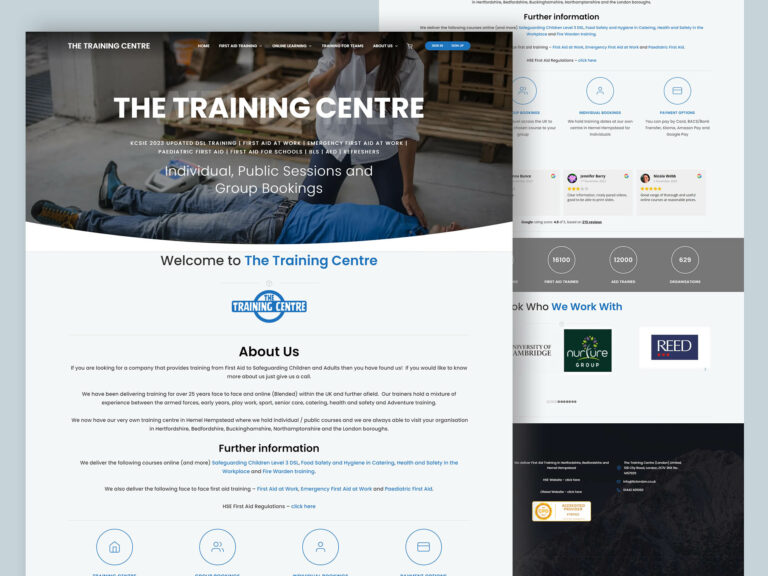 The Training Centre website