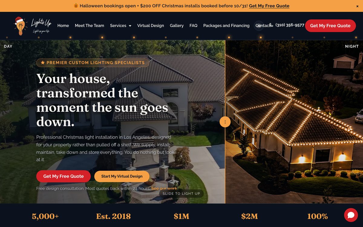 Lights Up Today, a holiday lighting site we rebuilt